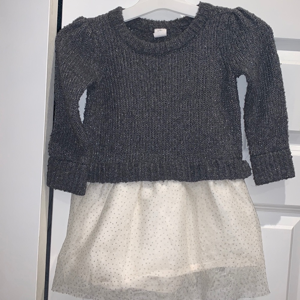 Gap Holiday sweater dress with sparkle tulle skirt